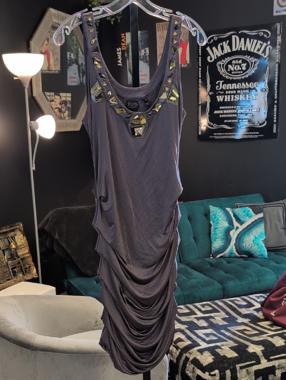 Faith Connexion Black Embellished Scoop Neck Tank